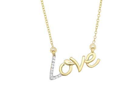 14K Gold .07ct Diamond   Love   Necklace Hot on Sale