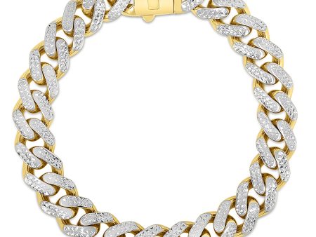 14K Gold 11.5mm White Pave Lite Miami Cuban Supply