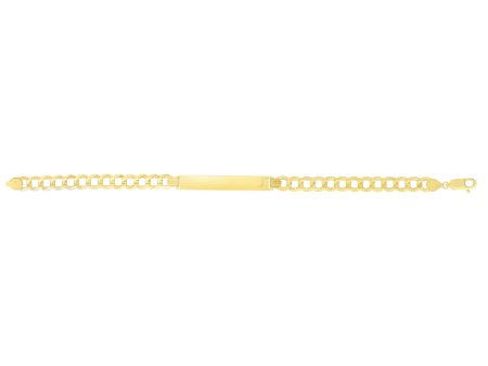 14K Gold 6.7mm Polished Curb ID Bracelet Online now