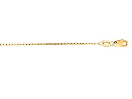 14K Gold .60mm Classic Box Chain Hot on Sale