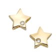 14K Gold .01ct Diamond Star Stud Celestial Earring For Discount