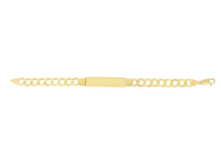 14K Gold 10mm Polished Curb ID Bracelet Hot on Sale