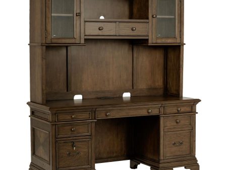 Hartshill Brown Credenza Desk W  Hutch Discount