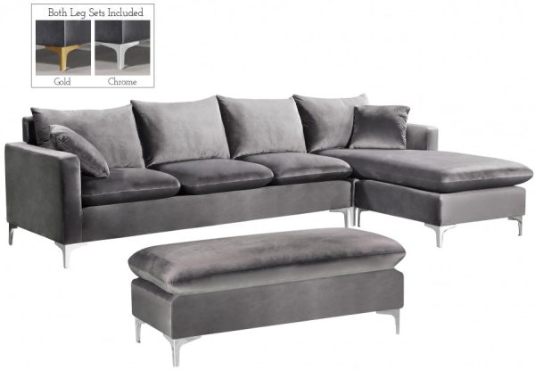 Naomi Velvet Reversible Sectional Discount