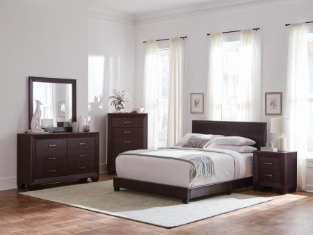 Dorian Brown Queen Bed 4 Pc Set Sale