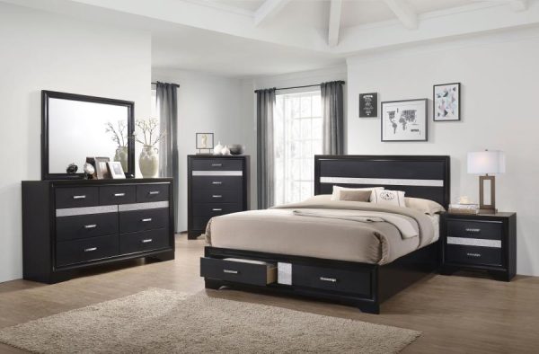 Miranda Black Queen Bed 4 Pc Set Online