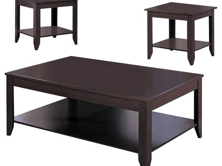 Brooks Brown 3 Pc Coffee Table Set Discount