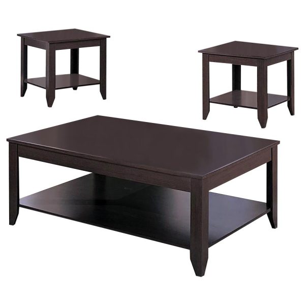 Brooks Brown 3 Pc Coffee Table Set Discount