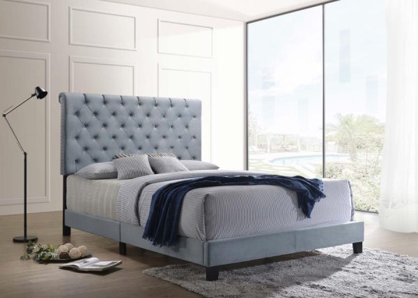 Warner Blue Queen Bed For Sale