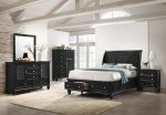 Sandy Beach Black California King Bed 4 Pc Set Discount