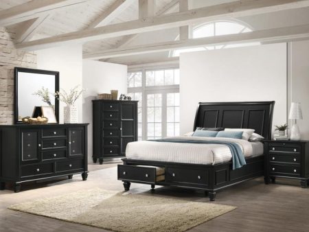 Sandy Beach Black California King Bed 4 Pc Set Discount