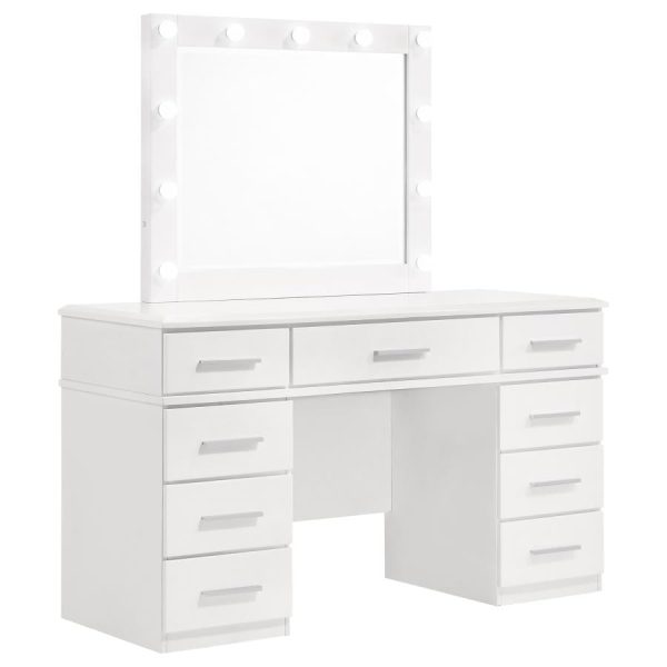 Felicity White Vanity Table & Mirror For Discount