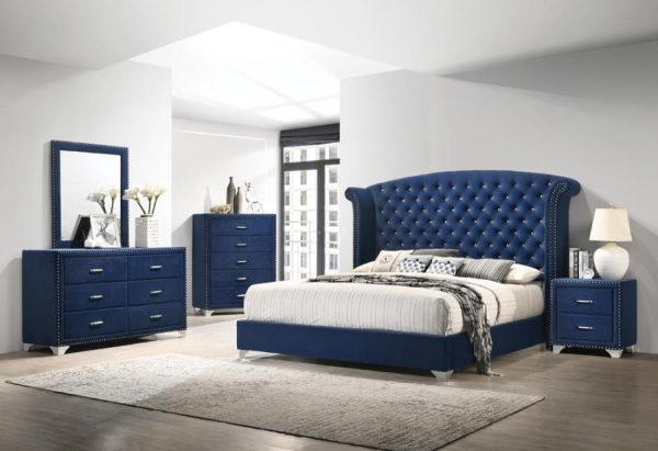 Melody Blue Eastern King Bed 4 Pc Set Online Hot Sale