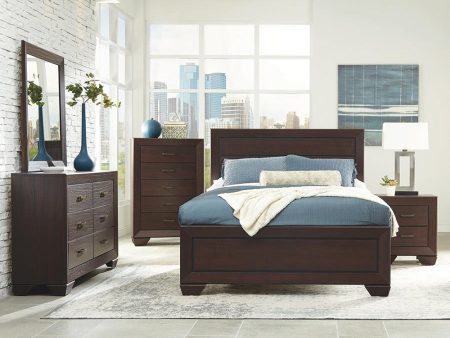 Kauffman Brown Eastern King Bed 4 Pc Set For Cheap