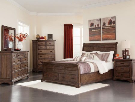 Elk Grove Brown California King Bed 4 Pc Set Discount