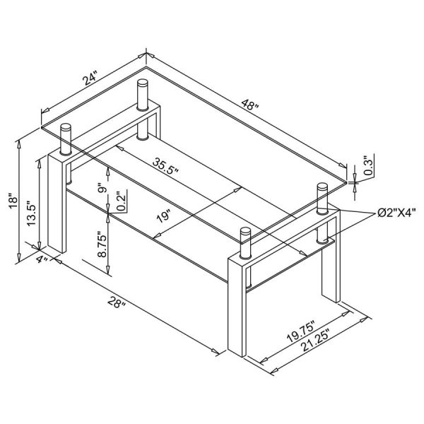 Dyer Black Coffee Table Cheap