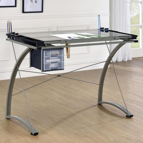 Melo Grey Drafting Desk Online Hot Sale