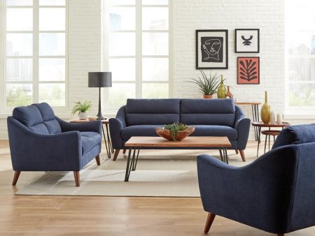 Gano Blue 2 Pc Sofa Set Cheap