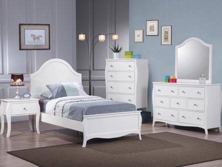 Dominique White Twin Bed 5 Pc Set For Sale