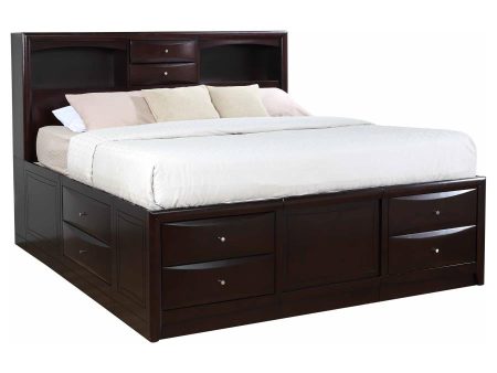 Phoenix Brown Eastern King Storage Bed Online Hot Sale