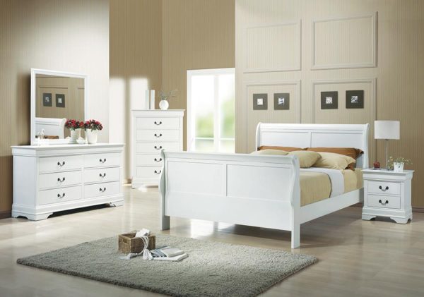 Louis Philippe White Queen Bed 5 Pc Set Online Hot Sale