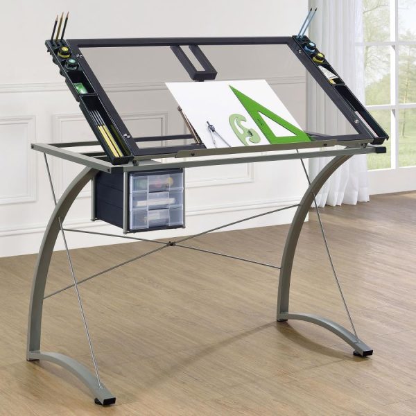 Melo Grey Drafting Desk Online Hot Sale