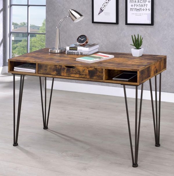 Olvera Brown Writing Desk Discount