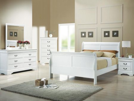 Louis Philippe White Full Bed 4 Pc Set Supply