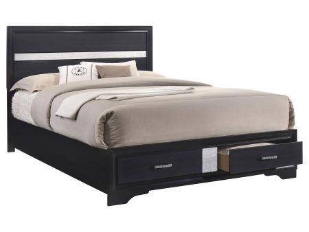 Miranda Black Eastern King Storage Bed For Cheap