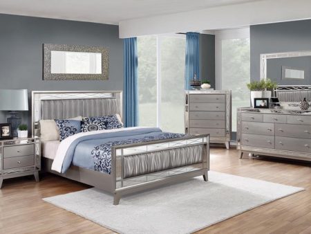 Leighton Silver Eastern King Bed 4 Pc Set Hot on Sale