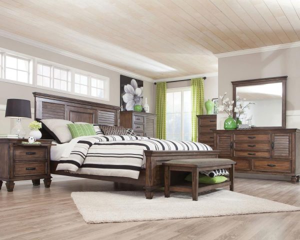 Franco Brown Eastern King Bed 4 Pc Set Online now