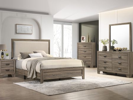 Mille Upholstered Bedroom Set - Brownish Gray Cheap