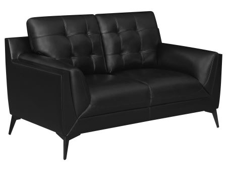 Moira Black Loveseat Fashion