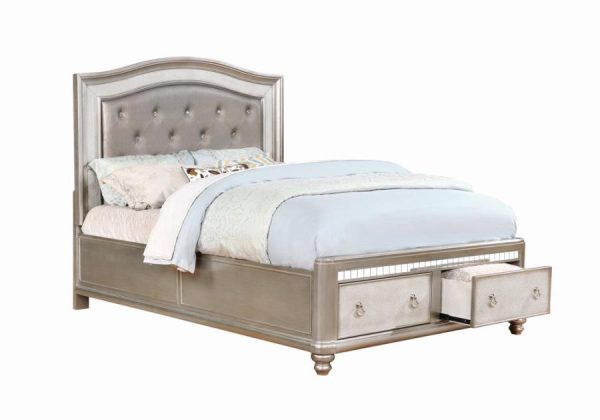 Bling Game Silver Eastern King Bed 4 Pc Set Supply