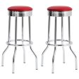 Theodore Red Swivel Bar Stool Fashion