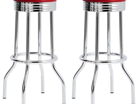 Theodore Red Swivel Bar Stool Fashion