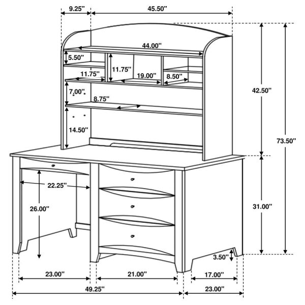 Phoenix Brown Computer Desk W  Hutch Cheap