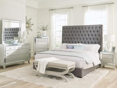 Camille Silver Eastern King Bed 5 Pc Set Discount