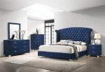 Melody Blue Eastern King Bed 5 Pc Set For Cheap