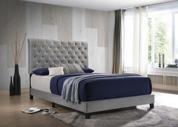 Warner Grey Eastern King Bed Cheap