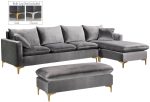 Naomi Velvet Reversible Sectional Discount