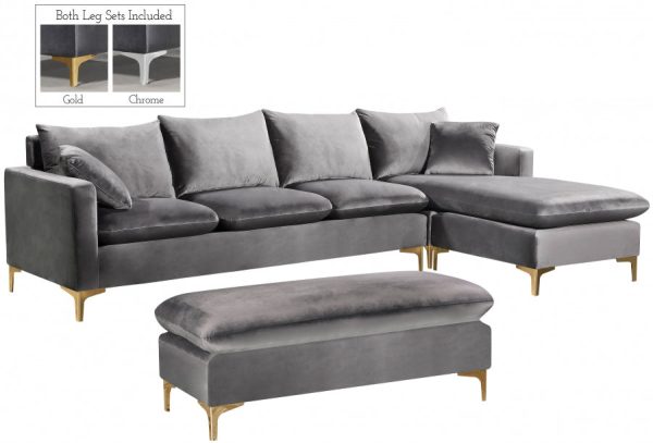 Naomi Velvet Reversible Sectional Discount