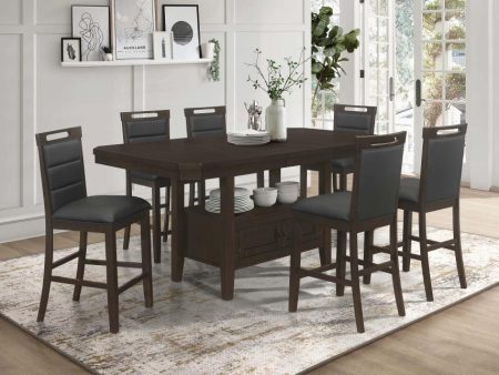 Prentiss Brown 7 Pc Counter Height Dining Set Sale