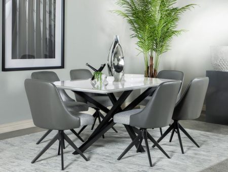 Paulita Grey 7 Pc Dining Set Fashion