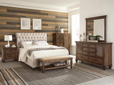 Devon Brown California King Bed 5 Pc Set For Sale