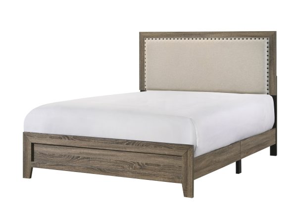 Mille Upholstered Bedroom Set - Brownish Gray Cheap