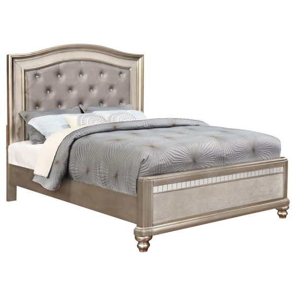 Bling Game Silver California King Bed 4 Pc Set on Sale