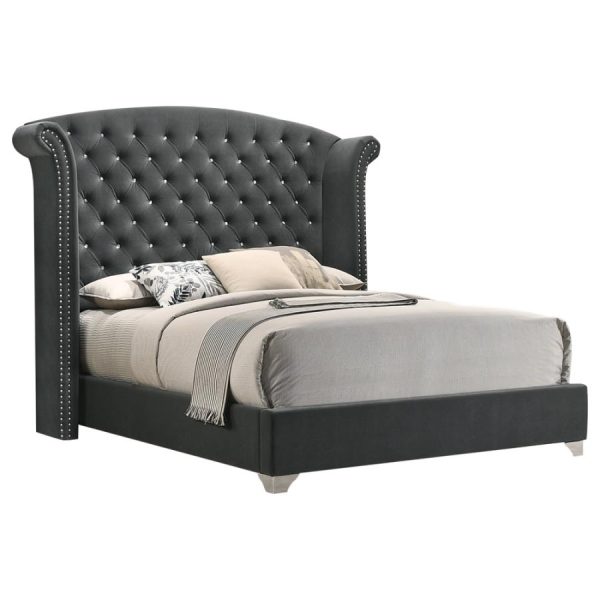 Melody Grey Queen Bed For Cheap