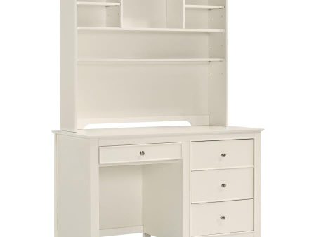 Selena Ivory Computer Desk W  Hutch Supply