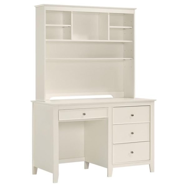 Selena Ivory Computer Desk W  Hutch Supply